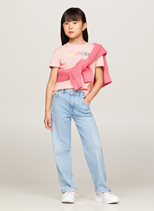 Tommy Hilfiger Baskılı Pembe Kız Çocuk T-Shirt MONOTYPE TEE S/S