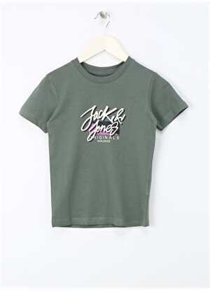 Jack & Jones Baskılı Koyu Yeşil Erkek T-Shirt JORTAMPA FASTRUNNER1 TEE SS CREWNEC