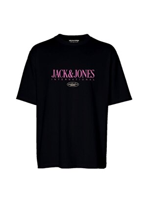 Jack & Jones Bisiklet Yaka Siyah Erkek T-Shirt JORLUCCA TEE SS CREW NECK 1 FST PLS