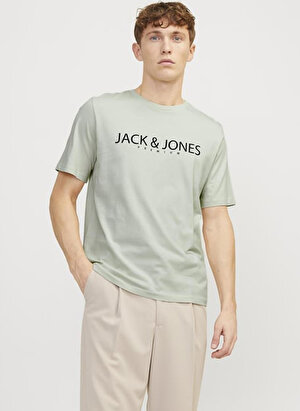 Jack & Jones Yuvarlak Yaka Gri Erkek T-Shirt JPRBLAJACK SS TEE CREW NECK FST LN