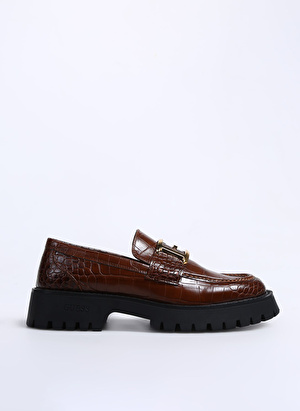 Guess Kahve Erkek Loafer MOCASSIN CROCO  