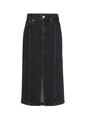 Tommy Jeans CLAIRE HGH MIDI SKIRT  Normal Bel Siyah Kadın Düz Uzun Etek AH7185