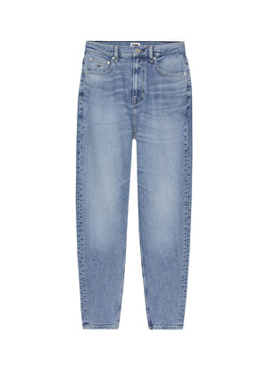 Tommy Jeans MOM SLIM UH Normal Bel Düz Paça Normal Mavi Kadın Denim Pantolon AH5117