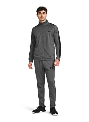 Under Armour 1357139-025 UA Knit Track Suit Gri Erkek Fermuarlı Yaka Slim Fit Eşofman Takımı 