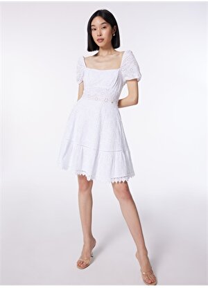 Guess Polo Yaka Beyaz Standart Kadın Elbise W4GK50WG590-G011