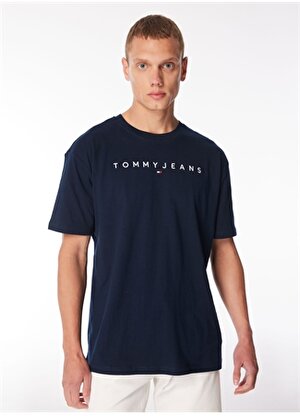 Tommy Jeans Düz Lacivert Erkek T-Shirt DM0DM17993C1G