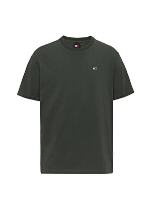 Tommy Jeans Düz Koyu Yeşil Erkek T-Shirt DM0DM09598PUB