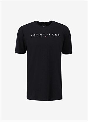 Tommy Jeans Düz Siyah Erkek T-Shirt DM0DM17993BDS