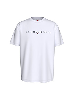 Tommy Hilfiger Erkek TJM REG LINEAR LOGO TEE EXT Beyaz T-Shirt DM0DM17993YBR