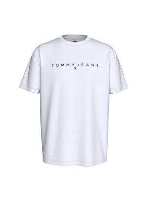 Tommy Jeans Düz Beyaz Erkek T-Shirt DM0DM17993YBR