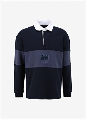Tommy Jeans Çizgili Lacivert Erkek Polo T-Shirt DM0DM18393C1G