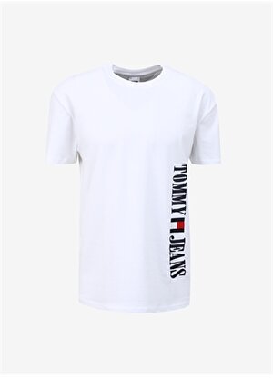 Tommy Jeans Baskılı Beyaz Erkek T-Shirt DM0DM18295YBR