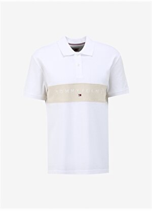Tommy Jeans Çizgili Beyaz Erkek Polo T-Shirt DM0DM18315YBR