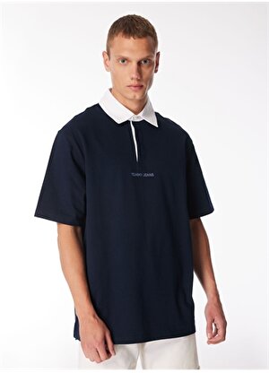 Tommy Jeans Düz Lacivert Erkek Polo T-Shirt DM0DM18924C1G