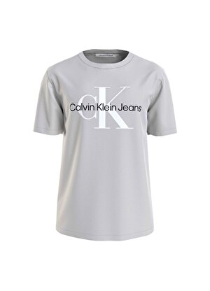 Calvin Klein Jeans Baskılı Açık Gri Erkek T-Shirt J30J320806PC8