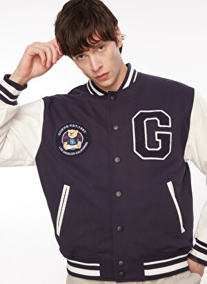 Guess Normal Lacivert Erkek Ceket M4RL44KCD20G7V2_GUESS BEAR VARSITY