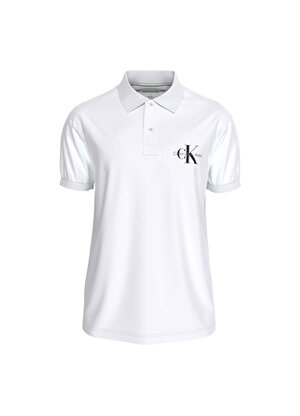Calvin Klein Jeans Düz Beyaz Erkek Polo T-Shirt J30J323395YAF