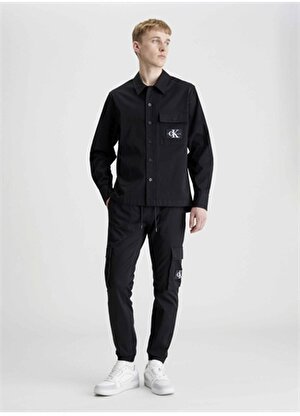 Calvin Klein Jeans Normal Siyah Düz Erkek Gömlek J30J324610BEH