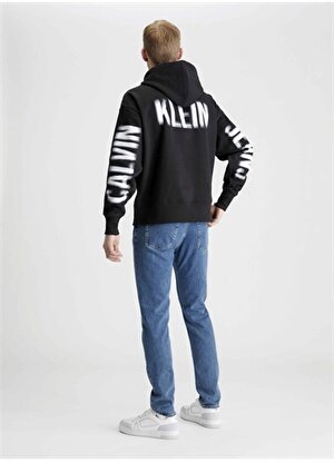 Calvin Klein Jeans Kapüşon Yaka Siyah Erkek Sweatshırt J30J324629BEH