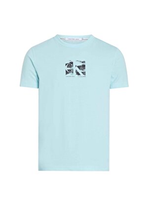 Calvin Klein Jeans Baskılı Mavi - Buz Erkek T-Shirt J30J325204CCP