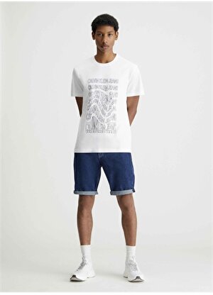 Calvin Klein Jeans Baskılı Beyaz Erkek T-Shirt J30J325351YAF