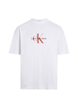 Calvin Klein Jeans Baskılı Beyaz Erkek T-Shirt J30J325427YAF