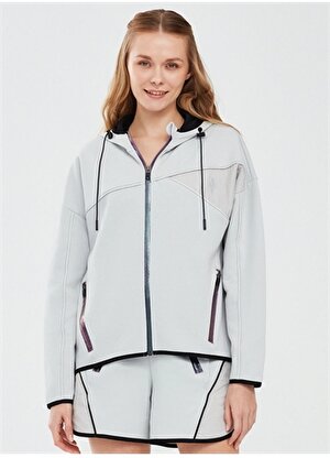 Skechers Gri Kadın Kapüşon Yaka Regular Fit Sweatshirt S241029-035 2XI-Lock W Full Zip Hoo 