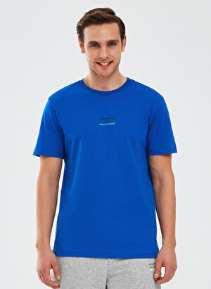 Skechers Mavi Erkek Bisiklet Yaka Regular Fit T-Shirt S241007-403 Essential M 