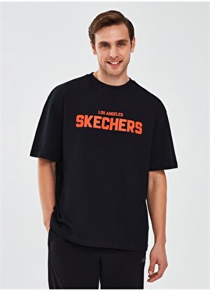 Skechers Siyah Erkek Bisiklet Yaka Oversized T-Shirt S241070-001  