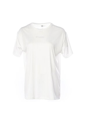 Hummel Beyaz Bisiklet Yaka Rahat Kalıp Kadın T-Shirt 911814-9003 HMLLINEA 