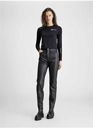 Calvin Klein Jeans Yüksek Bel Normal Siyah Kadın Pantolon J20J2224311BY