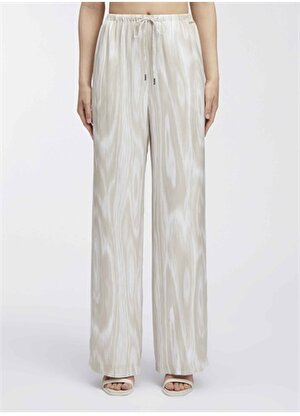 Calvin Klein Bağlamalı Bel Normal Bej Kadın Pantolon WOOD GRAIN TWILL PYJAMA PANT