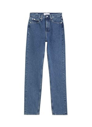 Calvin Klein Jeans Yüksek Bel Düz Paça Normal Mavi Kadın Denim Pantolon J20J2224431A4