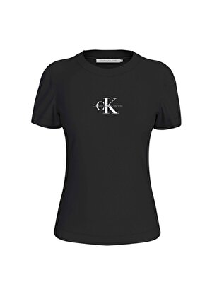 Calvin Klein Jeans Bisiklet Yaka Düz Siyah Kadın T-Shirt J20J222564BEH