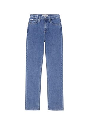 Calvin Klein Jeans Yüksek Bel Düz Paça Normal Mavi Kadın Denim Pantolon J20J2227771A4