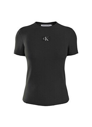 Calvin Klein Jeans Bisiklet Yaka Düz Siyah Kadın T-Shirt J20J222687BEH