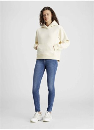 Calvin Klein Jeans Kapüşon Yaka Baskılı Açık Sarı Kadın Sweatshırt J20J222895ZCY