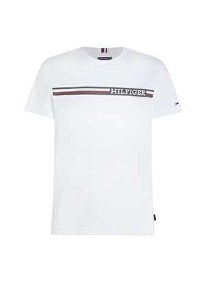 Tommy Hilfiger Bisiklet Yaka Beyaz Erkek T-Shirt MW0MW33688