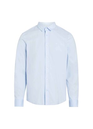 Calvin Klein Slim Fit Düğmeli Yaka Mavi Erkek Gömlek K10K110856C1R