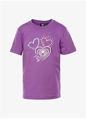 Hummel Baskılı Mor Kız Çocuk T-Shirt 911817-3639-HMLLUNA T-SHIRT S/S