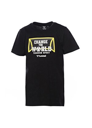Hummel Baskılı Siyah Erkek T-Shirt 911852-2001-HMLRON T-SHIRT S/S