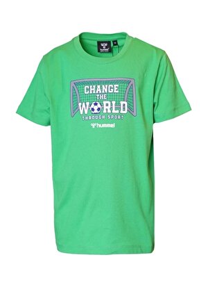 Hummel Baskılı Yeşil Erkek T-Shirt 911852-5244-HMLRON T-SHIRT S/S