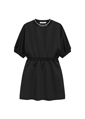 Calvin Klein Siyah Kız Çocuk Kısa Elbise SHINE LOGO TAPE SS DRESS