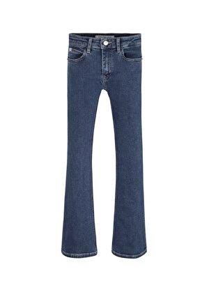 Calvin Klein Normal Bel İspanyol Paça İndigo Kadın Pantolon FLARE ESS BLUE STRETCH