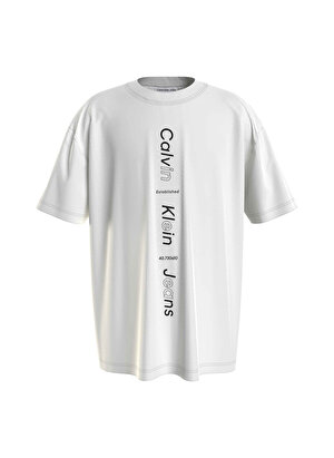Calvin Klein Beyaz Kız Çocuk T-Shirt GRADIENT LG MESH RLX SS T-SHIRT