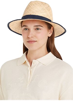 Tommy Hilfiger Bej Kadın Şapka BEACH SUMMER HASIR FEDORA HAT