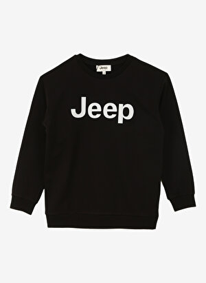 Jeep Siyah Erkek Çocuk Bisiklet Yaka Relaxed Baskılı Sweatshirt C4SB-SWT4010