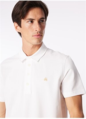 Brooks Brothers Polo Yaka Beyaz Erkek T-Shirt BBSS24MTS005