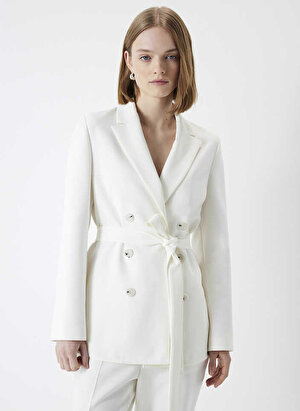 İpekyol Normal Kırık Beyaz Kadın Ceket IS1240005064096