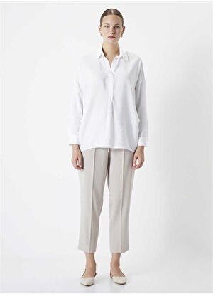 İpekyol Gömlek Yaka Kırık Beyaz Kadın Bluz IS1240025133096